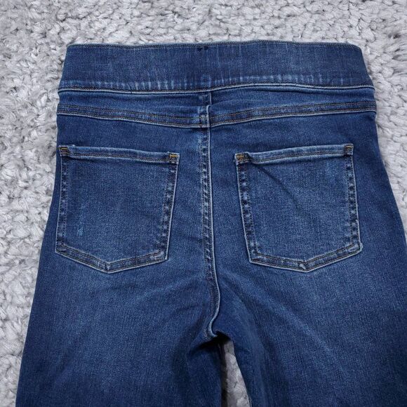 Spanx Distressed Ankle Skinny Jeans Legging Blue Medium Wash Pull On Size XS - Picture 4 of 12
